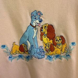 Vintage Lady & the Tramp Knit Embroidered Sweater